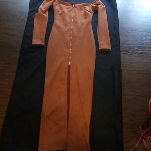Orange Suede Dress Size M